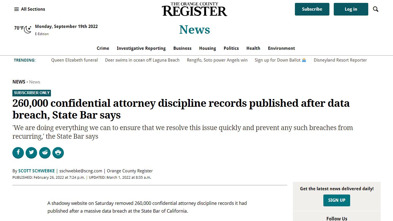 260,000 confidential attorney discipline records published after data ...